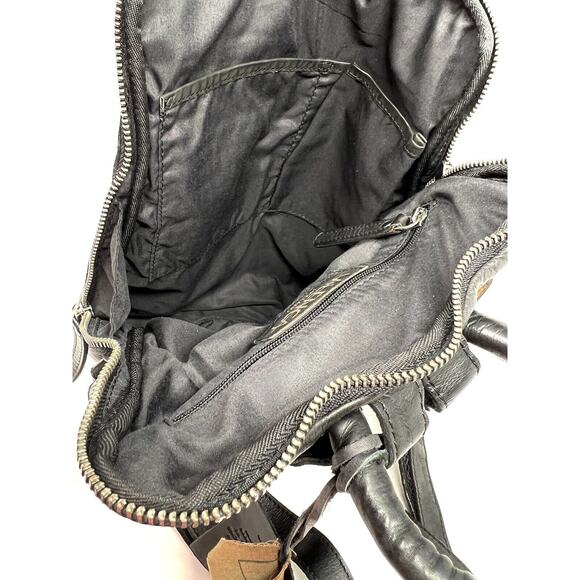 Vilenca Holland Backpack Distressed Leather Woven Braided Black NWT TK48 main image 6